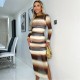 рокля,дамски,поли,и,рокли,ax,paris,brown,ombre,printed,mesh,overlay,long,sleeve,bodycon,midi,dress,brown