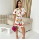 рокля,дамски,поли,и,рокли,ax,paris,cream,floral,printed,wrap,top,skater,dress,cream