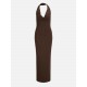 дамска,рокля,дамски,поли,и,рокли,jjxx,women,s,halterneck,bodycon,dress,demitasse