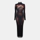 дамска,рокля,jean,paul,gaultier,women,s,long,maxi,dress,black,brown