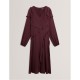 рокля,дамски,поли,и,рокли,ted,baker,women's,long,sleeve,midi,tea,dress,oxblood