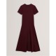 рокля,дамски,поли,и,рокли,ted,baker,ted,mixed,midi,dress,ld54,oxblood