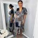 рокля,дамски,поли,и,рокли,ax,paris,animal,print,patchwork,wrap,midi,dress,navy