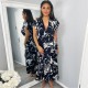 рокля,дамски,поли,и,рокли,ax,paris,marble,print,short,sleeve,ruffle,midi,dress,navy