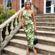 рокля,дамски,поли,и,рокли,ax,paris,printed,asymmetric,cut,out,midi,dress,green