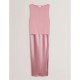дамска,рокля,дамски,поли,и,рокли,ted,baker,women,s,knitted,satin,slip,dress,mid,pink