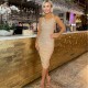 рокля,дамски,поли,и,рокли,ax,paris,tie,halter,neck,ruched,midi,dress,stone