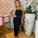 рокля,дамски,поли,и,рокли,ax,paris,cotton,strapless,belted,bodycon,midi,dress,black