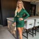 пола,дамски,поли,и,рокли,ax,paris,sleeve,v,neck,knot,detail,cut,out,ruched,skirt,mini,dress,green