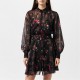 рокля,дамски,поли,и,рокли,ted,baker,women's,collared,printed,button,down,mini,smock,dress,black