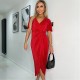 рокля,дамски,поли,и,рокли,ax,paris,sleeve,plisse,wrap,midi,dress,red