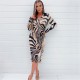 рокля,дамски,поли,и,рокли,ax,paris,printed,long,sleeve,wrap,dress,with,shoulder,pads,brown