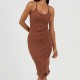 дамска,рокля,дамски,поли,и,рокли,brave,soul,womens,heavy,rib,bodycon,dress,with,button,front,pale,brown