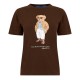 тениска,дамски,топове,polo,ralph,lauren,women's,bear,t,shirt,dark,brown