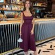 рокля,дамски,поли,и,рокли,ax,paris,square,neck,a,line,midi,dress,plum