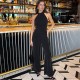 дамски,летни,гащеризони,ax,paris,halter,neck,draped,waist,jumpsuit,black