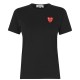 тениска,дамски,топове,comme,des,garcons,play,double,peeping,hearts,t,shirt,black,red