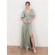 дамска,рокля,дамски,поли,и,рокли,maya,deluxe,womens,angel,sleeve,satin,bridesmaid,maxi,dress,with,split,sage,green