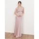 дамска,рокля,дамски,поли,и,рокли,maya,deluxe,womens,v,neck,open,back,satin,bridesmaid,maxi,dress,soft,pink