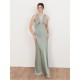 дамска,рокля,дамски,поли,и,рокли,maya,deluxe,womens,v,neck,open,back,satin,bridesmaid,maxi,dress,sage,green