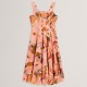ted,baker,women,s,print,midi,boho,dress,coral