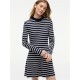 дамска,рокля,tommy,hilfiger,women,s,cody,long,sleeve,crew,neck,slim,fit,skater,dress,stripe,drk,blue