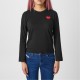 тениска,дамски,топове,comme,des,garcons,play,peeping,heart,long,sleeve,t,shirt,black,red