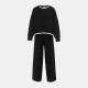 miso,long,sleeve,contrast,hem,set,knitwear,women,black,white