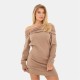 рокля,дамски,плетени,дрехи,i,saw,it,first,knitted,trim,bardot,mini,dress,mocha