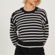 пуловер,промоция,на,зимни,облекла,дамски,блузи,brave,soul,boxy,crew,neck,striped,jumper,with,shoulder,button,detail,black,ivory
