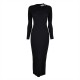 рокля,дамски,плетени,дрехи,jack,wills,slash,midi,dress,ld44,black