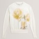 дамска,риза,с,дълъг,ръкав,дамски,блузи,ted,baker,womens,long,sleeve,printed,front,sweatshirt,ivory