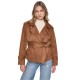 дамски,якета,и,палта,dkny,faux,suede,short,trench,burnt,sugar