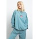 блуза,дамски,блузи,daisy,street,la,sweatshirt,washed,blue