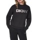 дамска,блуза,dkny,women,s,foil,logo,sport,cotton,sweatshirt,black