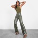 панталони,дамски,чорапогащи,и,клинове,i,saw,it,first,isawitfirst,faux,leather,split,front,wide,leg,trousers,green