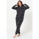 пижама,дамски,пижами,дамски,облекла,размер,studio,leopard,hooded,fleece,onesie,black,multi