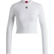 тениска,дамски,топове,hugo,long,sleeved,logo,t,shirt,white