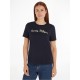 тениска,дамски,топове,tommy,hilfiger,women's,script,short,sleeve,regular,fit,t,shirt,desert,sky