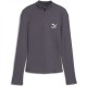 дамски,тениски,дамски,топове,puma,ribbed,half,zip,long,sleeve,galactic,gray