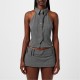 дамски,топове,jaded,london,friday,halter,tie,shirt,grey