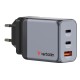 verbatim,65w,3,port,gan,wall,charger,black