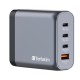 verbatim,140w,4,port,gan,wall,charger,black