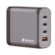verbatim,140w,4,port,gan,wall,charger,black