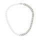fabric,faux,pearl,chain,necklace,pearl,metal