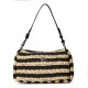 dkny,women,s,straw,bag,black,natural