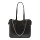 dkny,halle,tote,bag,black,silver