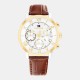 tommy,hilfiger,mens,brown,leather,strap,watch,gold