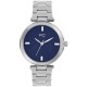 часовник,часовници,аксесоари,на,разпродажба,french,connection,connection,colette,blue,round,analog,watch,with,steel,metal,strap,for,women,blue