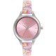 дамски,часовник,часовници,fcuk,floral,printed,strap,womens,watch,pink